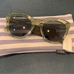 J Crew Cabana Oversized Green Sunglasses NWT